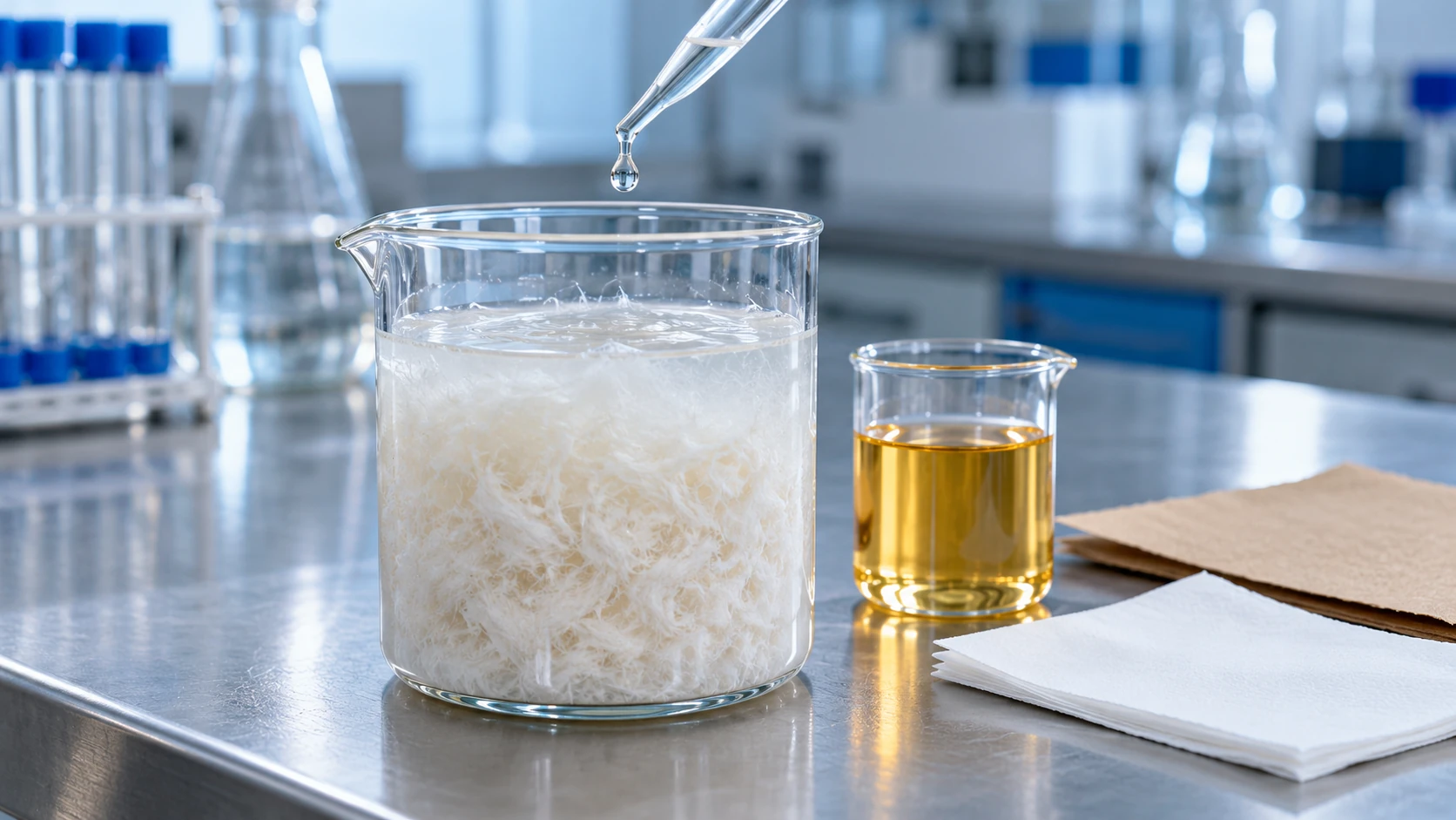 Paper pulp laboratory sample with papermaking functional additives
