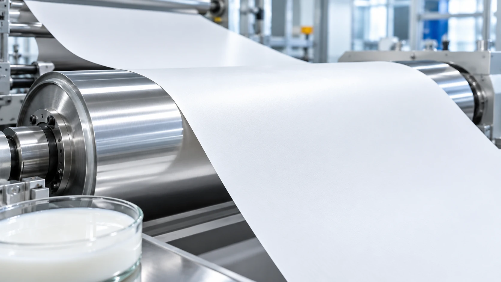 Paper coating roller and white latex sample